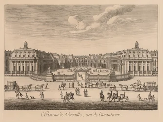 Utsikt over slottet i Versailles, sett fra forplassen