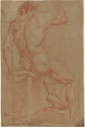 Naken mannlig figur [recto]