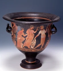 Krater fra Cumae som representerer en offerscene (terrakotta, 320-310 f.Kr.)