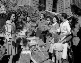 Druefestival i Firenze, ca. 1955 (gelatinsølvtrykk)