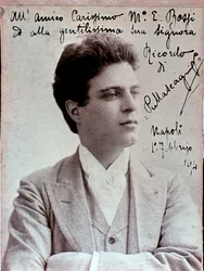 Portrett av Pietro Mascagni (1863-1945) italiensk komponist