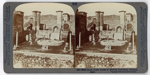 The House of Marcus Lucretius, Pompeii, fra The Underwood Travel Library, 1895 (sepia-bilde)