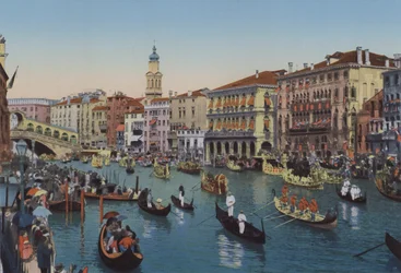 Venezia, Regattaer på Canal Grande (farget bilde)