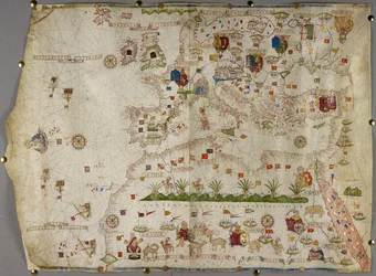 Legg til. 31318 B Kart over Europa, Lilleasia og Afrika, så langt sør som Cape Rosso, vellum