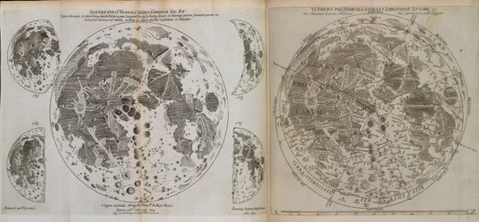 Almagestum novum astronomaiam veterem aquem complectens observabibus aliorum, et proprias novisque theorematibus, problematibus, ac tabulis pomotam, ca. 1660 (trykk)