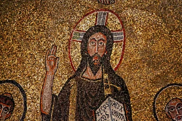 Apsis detalj med Kristus (mosaikk)