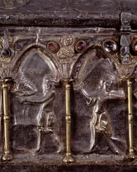 Ark of Barbarossa, med scener fra døperen Johannes (tre, sølvblad og steiner