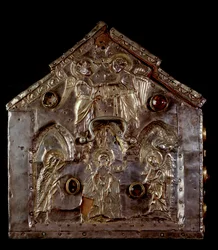 Ark of Barbarossa, med scener fra døperen Johannes (tre, sølvblad og steiner