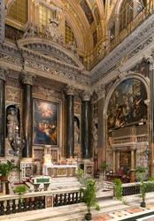 Barokkkunst: Innvendig utsikt over Jesuittkirken til Jesu hellige navn (chiesa del Gesu) i Roma
