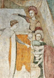 Bicocca degli Arcimboldi: freskomaleri fra 1400-tallet, detalj (freskomaleri)