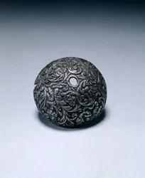Butt-cap fra en flintlock-pistol, ca. 1650-60 (stål)