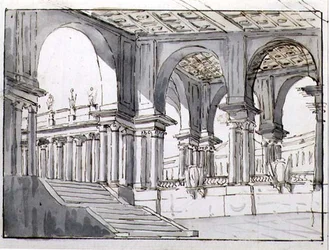 Design for et nyklassisk scenesett