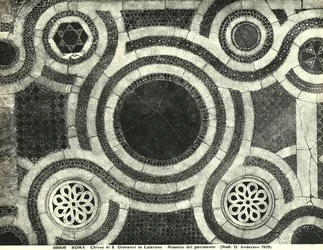 Detalj av gulvet i basilikaen San Giovanni i Laterano, Roma (mosaikk)