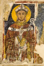 Detalj av triptykonet som viser San Cataldo, katedralens krypt