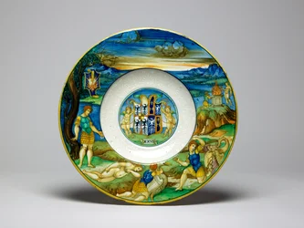 Fat fra Isabella d#39;Este-servisen, ca. 1524–25 (tinnglasert steingods)