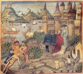 Faksimile fra School of Salerno, fra Canon of Medicine av Avicenna (Ibn Sina) (980-1037)