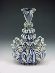 Flames Bottle, venetiansk (blåst glass)