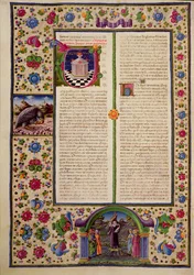Fol.92v Åpning til profeten Amos bok, fra Borso d