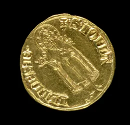 Gullflorin (revers) som viser døperen Johannes, florentinsk, 1252 (for forside se 83495)