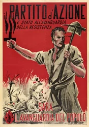 Italiensk propagandaplakat «Action Party», utgitt 1939–45 (fargelitografi)