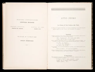 Libretto av Tosca av Giacomo Puccini, Ricordi Edition, Italia