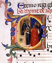 Ms 559 f.285v Historikert initial 