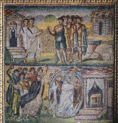 Panel med mosaikk, sentralskip, Basilica di Santa Maria Maggiore, Roma, Italia, 5. århundre