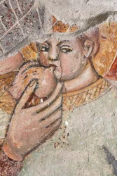 Spesiell Madonna som ammer barnet; freske