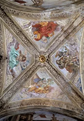 Patriarkene Adam, Abraham, Jakob og Noah. 1300-tallet, freskomaleri