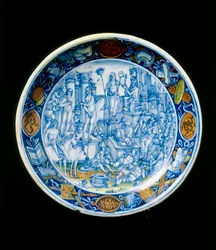 Tallerken med Allegories of Selene, produksjon av Faenza