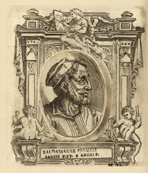 Portrett av Baldassare Tommaso Peruzzi, italiensk arkitekt og maler, født i nærheten av Siena