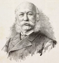 Portrett av Girolamo Cantelli (1815-1884), italiensk patriot og politiker, gravering fra fotografi av Baroni og Gardelli, fra L'Illustration Italiana, nr. 52, 28. desember