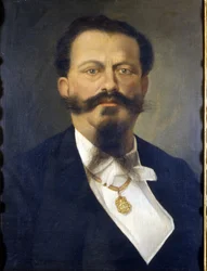 Portrett av kong Victor Emmanuel II (Victor-Emmanuel) (Vittorio Emanuele) (1820 - 1878). Maleri. 1800-tallet. Museum for Risorgimento. Milan