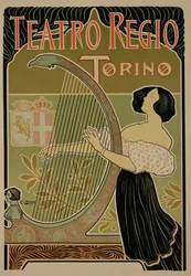 Reproduksjon av en plakat som reklamerer for Theatre Royal, Torino
