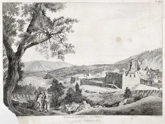 Ruinene av Soriano Calabro og tempelet, Calabria, 1783