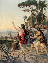 The Return of the Land of Canaan - i "Golden classic Bible: History of Divine openbaring in the old and in the new striving" "av Giovanni Ladislao Sykora (vol. 1), oversatt av Don Clemente Benetti. (italiensk bibel)