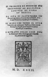 Tittelside til 'Prinsen og andre verk, av Niccolo Machiavelli