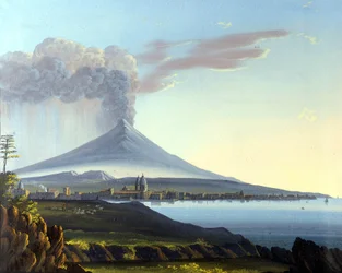 Utsikt over Etna i utbrudd