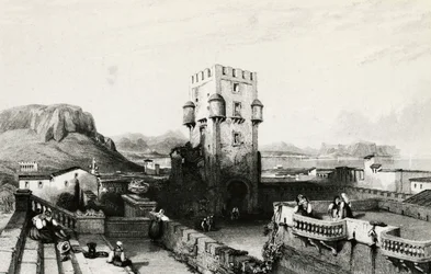 Villa Butera, Bagheria, Sicilia, gravering, Italia