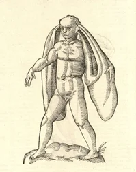 illustrasjon av Homo Fanesius auritus fra Aldrovandis History of Monsters, 1642
