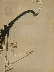 Plommeblomster - Jakuchu, Ito (1716-1800) - 1700-tallet - Akvarell og blekk på papir - 34,8x26,2 - Suntory Museum of Art
