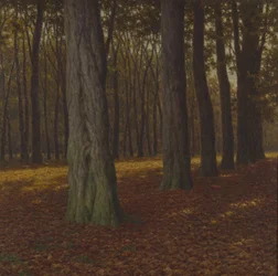 Treaktig landskap (olje på lerret)