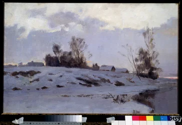 Tidlig vår. Maleri av Ivan Ivanovich Yendogurov (1861-1898), olje på lerret, russisk kunst fra 1800-tallet. Statens Tretyakov-galleri, Moskva.