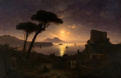 Napolibukten ved månelys natt, 1842
