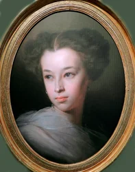 ""Portrett av Natalia Alexandrovna Pushkina (1836-1913) datter av poeten Alexander Pushkin"" (Portrett av Natalia Alexandrovna Pushkina, grevinne av Merenberg (1836-1913), datter av poeten) Maleri av Ivan Makarov (189722)
