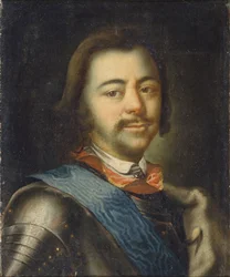 Portrett av keiser Peter I den store 1672-1725, tidlig på 1700-tallet.