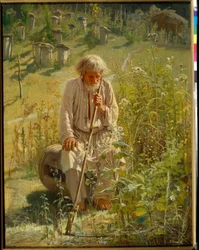 Birøkter - Maleri av Ivan Nikolayevich Kramskoi (1837-1887), olje på lerret