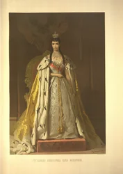 Kroningsportrett av keiserinne Maria Fjodorovna, prinsesse Dagmar av Danmark, fra kroningsalbumet