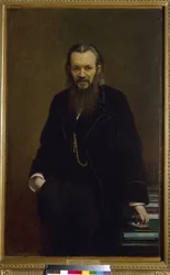 Portrett av forleggeren og journalisten Aleksei Souvorin (1834-1912). Maleri av Ivan Nikolayevich Kramskoi (1837-1887), olje på lerret