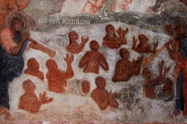 Freske i katedralen til Vår Frue av skiltet, Novgorod, tidlig på 1700-tallet.
